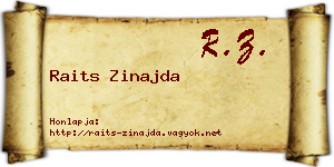 Raits Zinajda névjegykártya